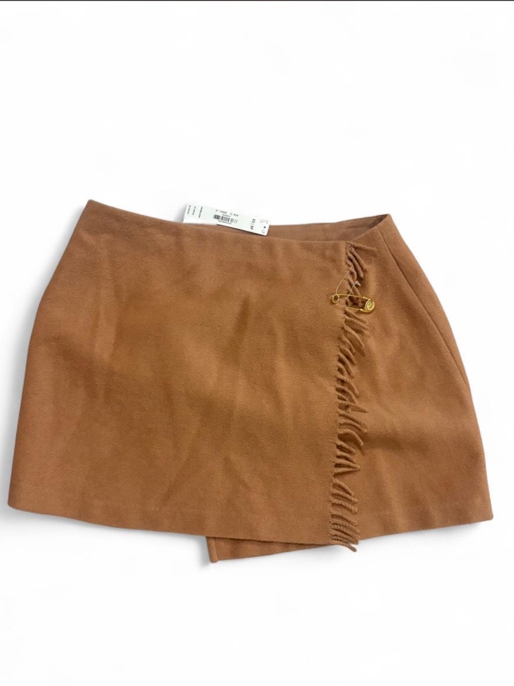 NWT Victoria's Secret PINK brown mini skirt with fringe detail, size XS